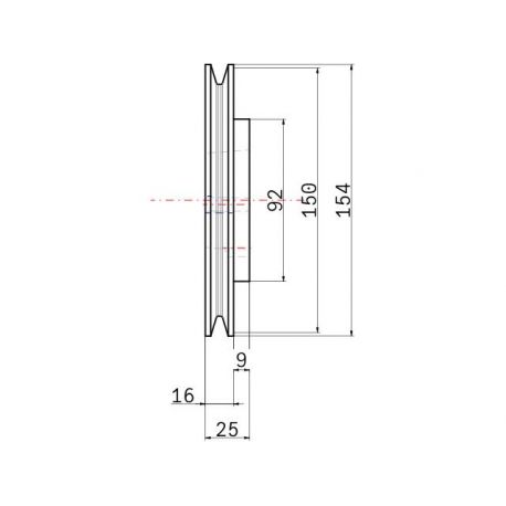Poulie trapézoïdale SPZ / Z - 1 gorge - Ø150 mm - Moyeu amovible 1610 - Fonte