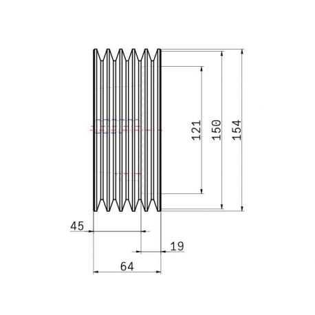 Poulie trapézoïdale SPZ / Z - 5 gorges - Ø150 mm - Moyeu amovible 2517 - Fonte