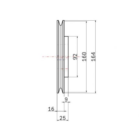 Poulie trapézoïdale SPZ / Z - 1 gorge - Ø160 mm - Moyeu amovible 1610 - Fonte