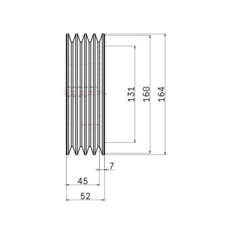 Poulie trapézoïdale SPZ / Z - 4 gorges - Ø160 mm - Moyeu amovible 2517 - Fonte