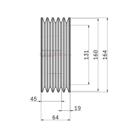 Poulie trapézoïdale SPZ / Z - 5 gorges - Ø160 mm - Moyeu amovible 2517 - Fonte