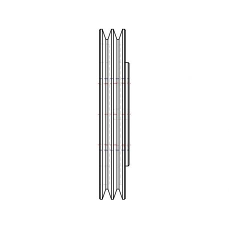 Poulie trapézoïdale SPZ / Z - 2 gorges - Ø180 mm - Moyeu amovible 2012 - Fonte