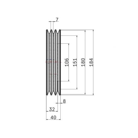 Poulie trapézoïdale SPZ / Z - 3 gorges - Ø180 mm - Moyeu amovible 2012 - Fonte