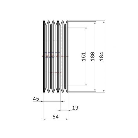 Poulie trapézoïdale SPZ / Z - 5 gorges - Ø180 mm - Moyeu amovible 2517 - Fonte