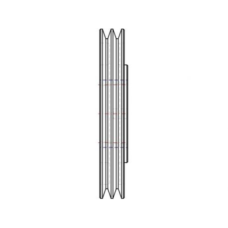 Poulie trapézoïdale SPZ / Z - 2 gorges - Ø190 mm - Moyeu amovible 2012 - Fonte