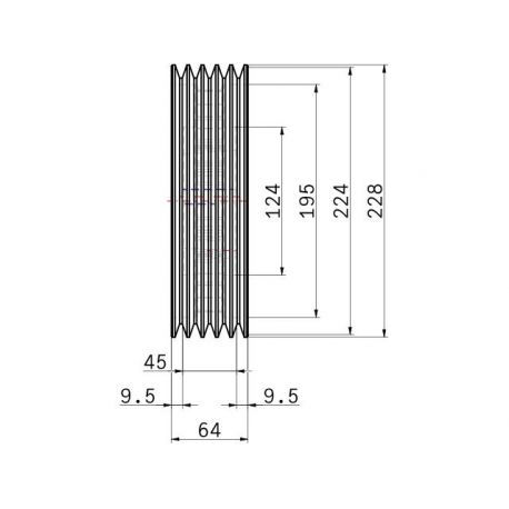 Poulie trapézoïdale SPZ / Z - 5 gorges - Ø224 mm - Moyeu amovible 2517 - Fonte