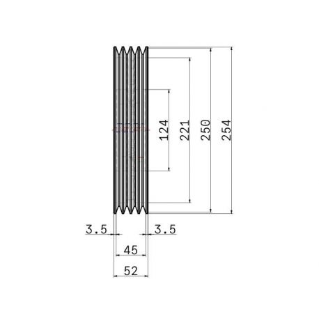 Poulie trapézoïdale SPZ / Z - 4 gorges - Ø250 mm - Moyeu amovible 2517 - Fonte