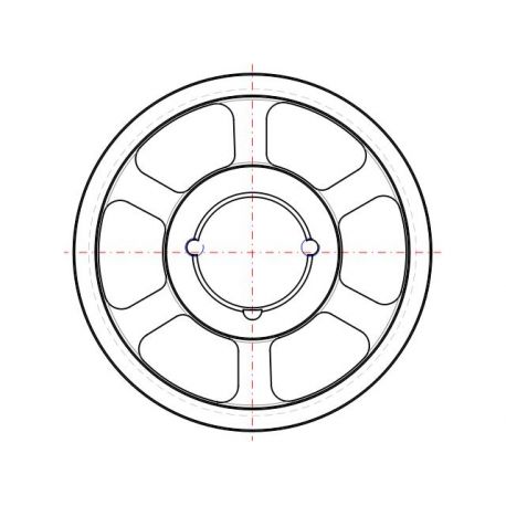 Poulie trapézoïdale SPZ / Z - 4 gorges - Ø250 mm - Moyeu amovible 2517 - Fonte