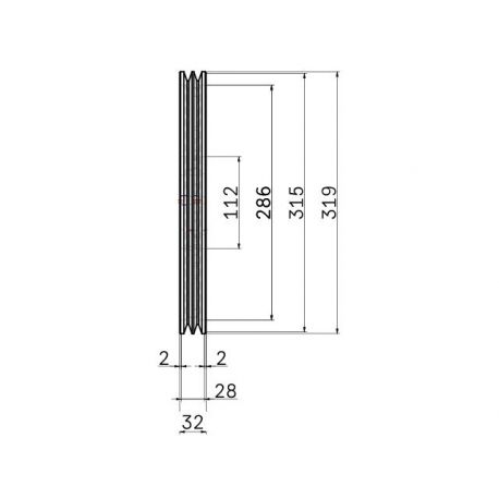 Poulie trapézoïdale SPZ / Z - 2 gorges - Ø315 mm - Moyeu amovible 2012 - Fonte