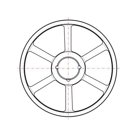 Poulie trapézoïdale SPZ / Z - 3 gorges - Ø355 mm - Moyeu amovible 2517 - Fonte