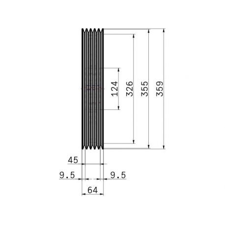 Poulie trapézoïdale SPZ / Z - 5 gorges - Ø355 mm - Moyeu amovible 2517 - Fonte