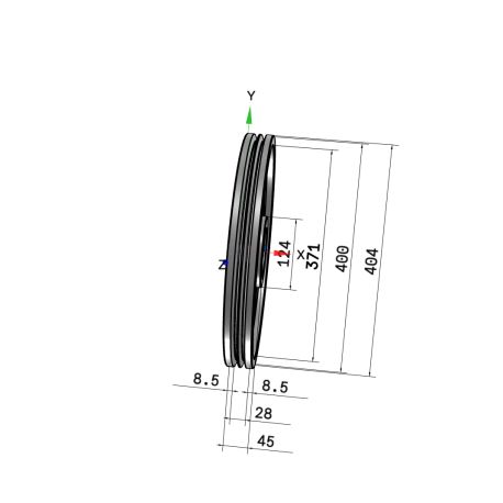 Poulie trapézoïdale SPZ / Z - 2 gorges - Ø400 mm - Moyeu amovible 2517 - Fonte