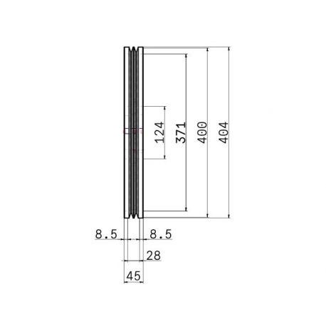 Poulie trapézoïdale SPZ / Z - 2 gorges - Ø400 mm - Moyeu amovible 2517 - Fonte