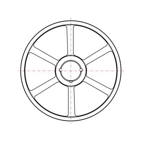 Poulie trapézoïdale SPZ / Z - 2 gorges - Ø400 mm - Moyeu amovible 2517 - Fonte