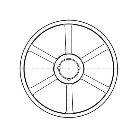 Poulie trapézoïdale SPZ / Z - 4 gorges - Ø400 mm - Moyeu amovible 2517 - Fonte