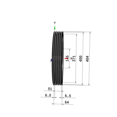 Poulie trapézoïdale SPZ / Z - 5 gorges - Ø400 mm - Moyeu amovible 3020 - Fonte