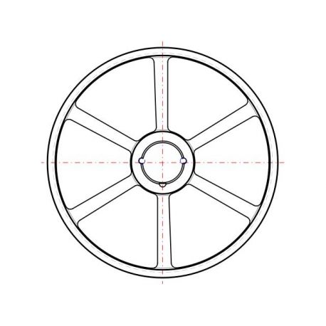 Poulie trapézoïdale SPZ / Z - 2 gorges - Ø450 mm - Moyeu amovible 2517 - Fonte