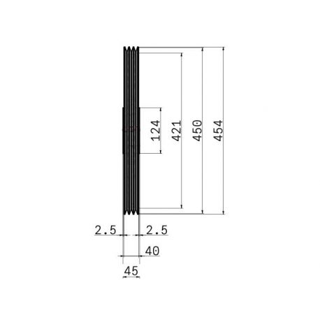 Poulie trapézoïdale SPZ / Z - 3 gorges - Ø450 mm - Moyeu amovible 2517 - Fonte