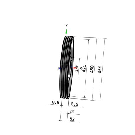 Poulie trapézoïdale SPZ / Z - 4 gorges - Ø450 mm - Moyeu amovible 3020 - Fonte