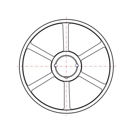 Poulie trapézoïdale SPZ / Z - 4 gorges - Ø450 mm - Moyeu amovible 3020 - Fonte