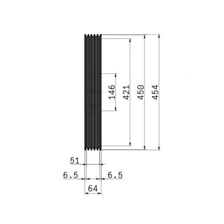 Poulie trapézoïdale SPZ / Z - 5 gorges - Ø450 mm - Moyeu amovible 3020 - Fonte