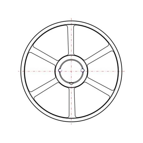 Poulie trapézoïdale SPZ / Z - 5 gorges - Ø450 mm - Moyeu amovible 3020 - Fonte