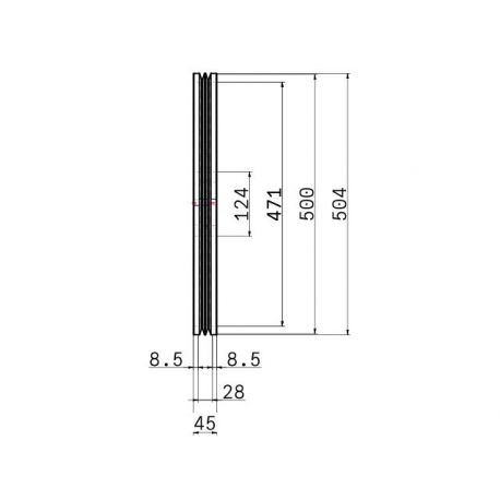 Poulie trapézoïdale SPZ / Z - 2 gorges - Ø450 mm - Moyeu amovible 2517 - Fonte