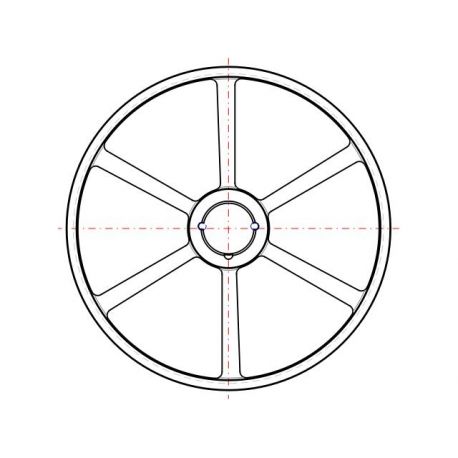 Poulie trapézoïdale SPZ / Z - 2 gorges - Ø450 mm - Moyeu amovible 2517 - Fonte