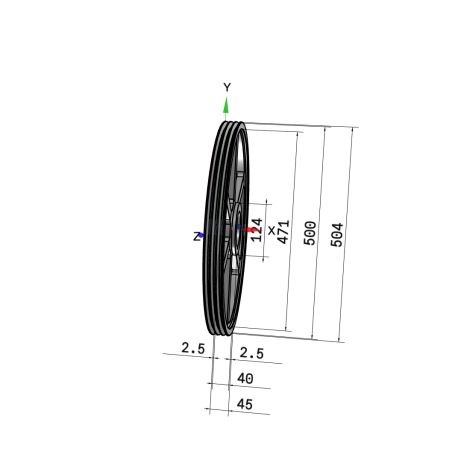 Poulie trapézoïdale SPZ / Z - 3 gorges - Ø500 mm - Moyeu amovible 2517 - Fonte