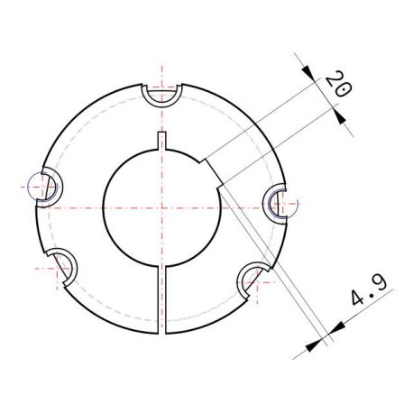 Moyeu amovible type 4545 - Ø Arbre 75mm