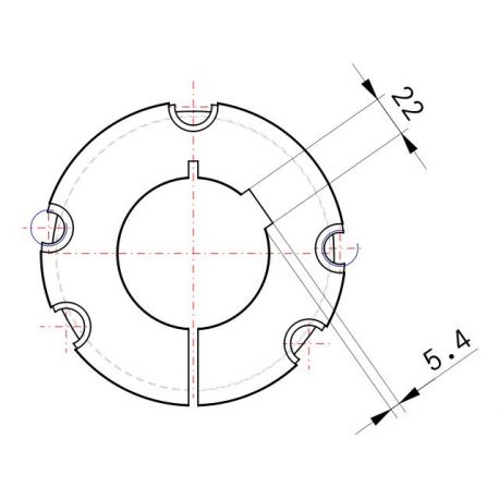 Moyeu amovible type 4545 - Ø Arbre 80mm