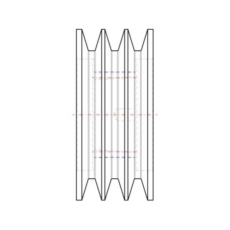 Poulie trapézoïdale SPC / C - 3 gorges - Ø180 mm - Moyeu amovible 2517 - Fonte