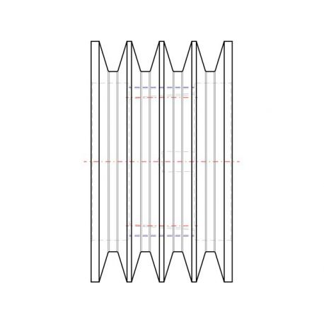Poulie trapézoïdale SPC / C - 4 gorges - Ø180 mm - Moyeu amovible 3020 - Fonte