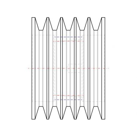 Poulie trapézoïdale SPC / C - 5 gorges - Ø180 mm - Moyeu amovible 3020 - Fonte