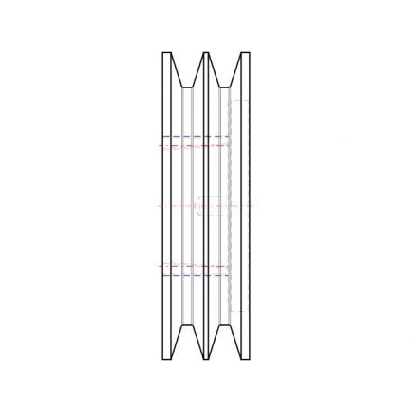 Poulie trapézoïdale SPC / C - 2 gorges - Ø200 mm - Moyeu amovible 2517 - Fonte