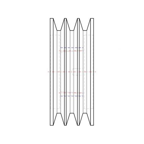 Poulie trapézoïdale SPC / C - 3 gorges - Ø200 mm - Moyeu amovible 2517 - Fonte