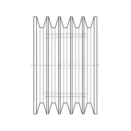 Poulie trapézoïdale SPC / C - 5 gorges - Ø200 mm - Moyeu amovible 3535 - Fonte