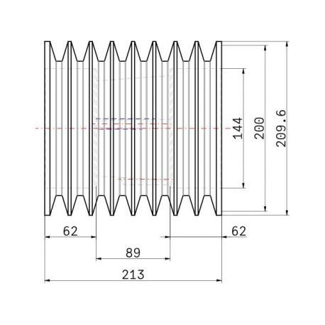 Poulie trapézoïdale SPC / C - 8 gorges - Ø200 mm - Moyeu amovible 3535 - Fonte