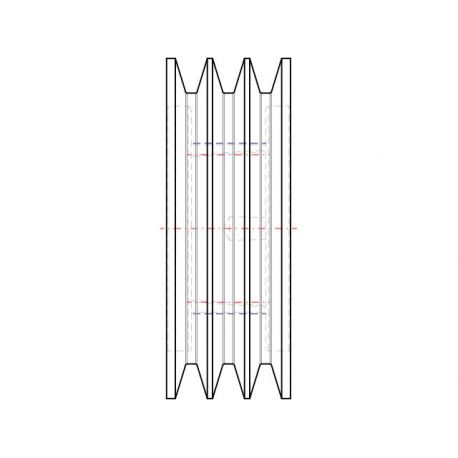 Poulie trapézoïdale SPC / C - 3 gorges - Ø224 mm - Moyeu amovible 3020 - Fonte