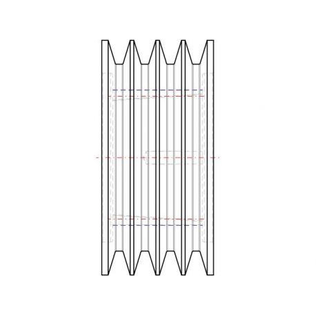Poulie trapézoïdale SPC / C - 4 gorges - Ø224 mm - Moyeu amovible 3535 - Fonte