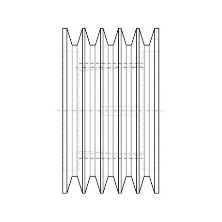Poulie trapézoïdale SPC / C - 5 gorges - Ø224 mm - Moyeu amovible 3535 - Fonte