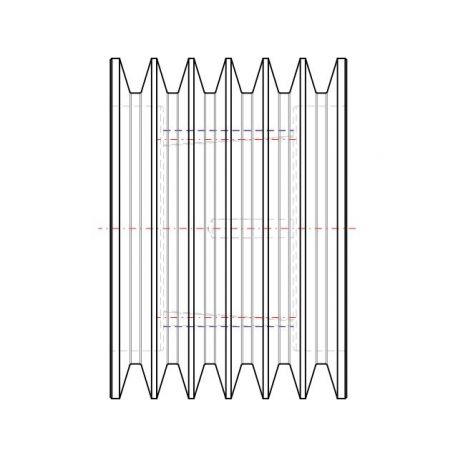 Poulie trapézoïdale SPC / C - 6 gorges - Ø224 mm - Moyeu amovible 3535 - Fonte