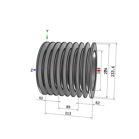 Poulie trapézoïdale SPC / C - 8 gorges - Ø224 mm - Moyeu amovible 3535 - Fonte