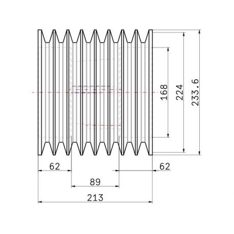 Poulie trapézoïdale SPC / C - 8 gorges - Ø224 mm - Moyeu amovible 3535 - Fonte