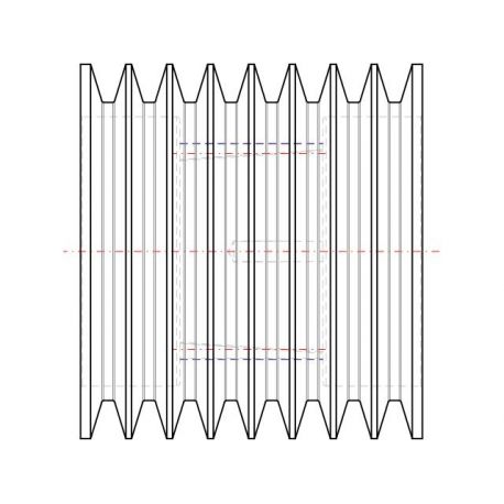 Poulie trapézoïdale SPC / C - 8 gorges - Ø224 mm - Moyeu amovible 3535 - Fonte