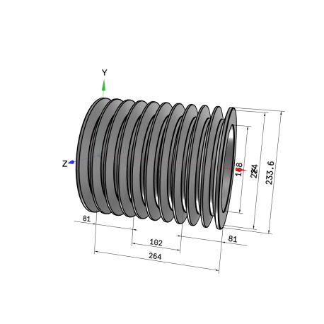 Poulie trapézoïdale SPC / C - 10 gorges - Ø224 mm - Moyeu amovible 4040 - Fonte