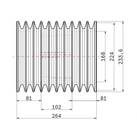 Poulie trapézoïdale SPC / C - 10 gorges - Ø224 mm - Moyeu amovible 4040 - Fonte