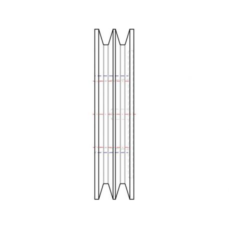 Poulie trapézoïdale SPC / C - 2 gorges - Ø250 mm - Moyeu amovible 3020 - Fonte