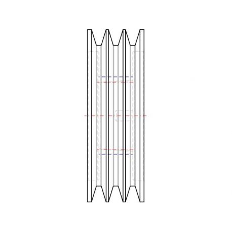 Poulie trapézoïdale SPC / C - 3 gorges - Ø250 mm - Moyeu amovible 3020 - Fonte