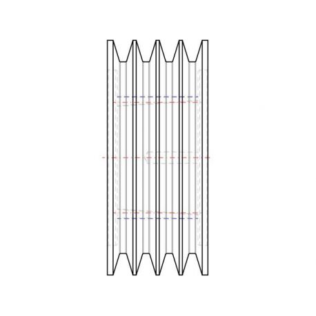 Poulie trapézoïdale SPC / C - 4 gorges - Ø250 mm - Moyeu amovible 3535 - Fonte